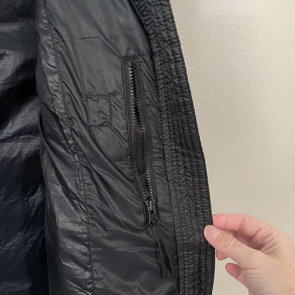 NIKE Down Puffer Vest Womens M Black Tech Full Zip Jacket Pockets Collar - Picture 7 of 13